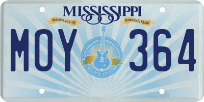MS license plate MOY364