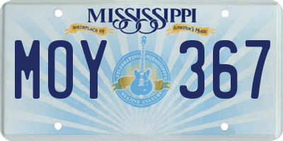 MS license plate MOY367