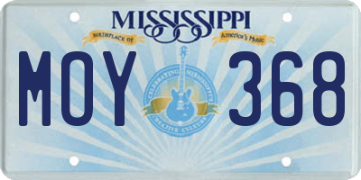 MS license plate MOY368