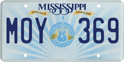 MS license plate MOY369