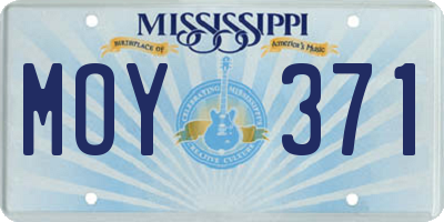 MS license plate MOY371