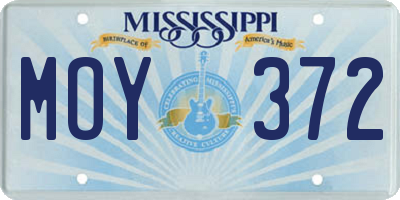MS license plate MOY372