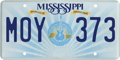 MS license plate MOY373