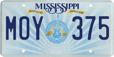 MS license plate MOY375