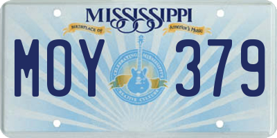 MS license plate MOY379