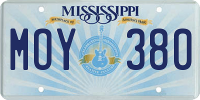 MS license plate MOY380