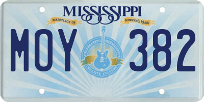MS license plate MOY382