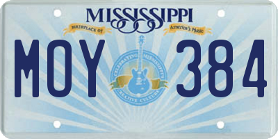 MS license plate MOY384
