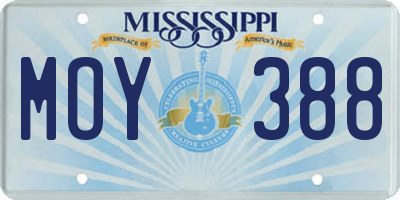 MS license plate MOY388