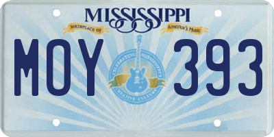 MS license plate MOY393