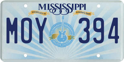 MS license plate MOY394