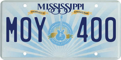 MS license plate MOY400