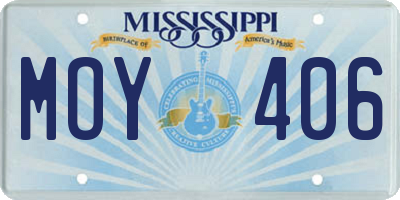 MS license plate MOY406
