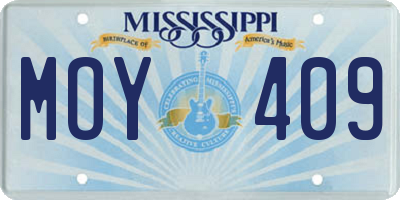 MS license plate MOY409