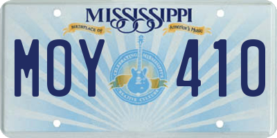 MS license plate MOY410