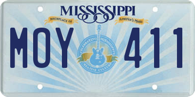 MS license plate MOY411
