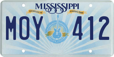 MS license plate MOY412