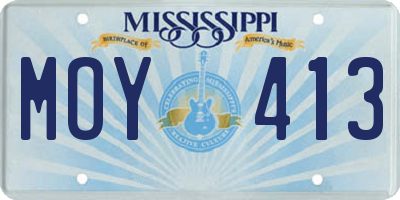 MS license plate MOY413