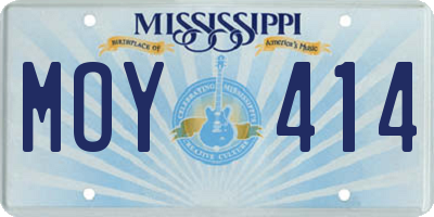 MS license plate MOY414