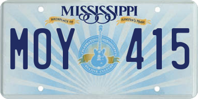 MS license plate MOY415