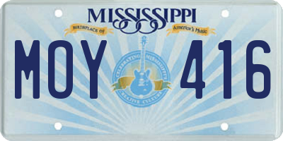 MS license plate MOY416