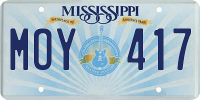 MS license plate MOY417