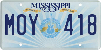 MS license plate MOY418
