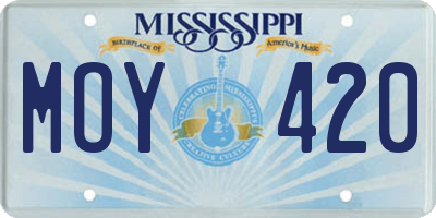MS license plate MOY420