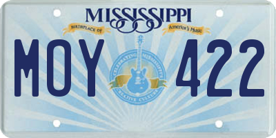 MS license plate MOY422