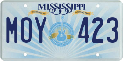 MS license plate MOY423