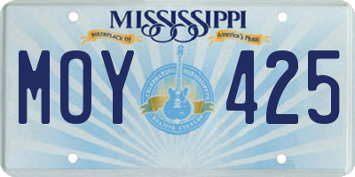 MS license plate MOY425