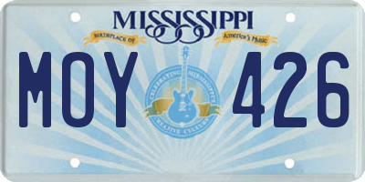 MS license plate MOY426
