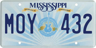 MS license plate MOY432