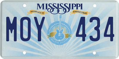 MS license plate MOY434