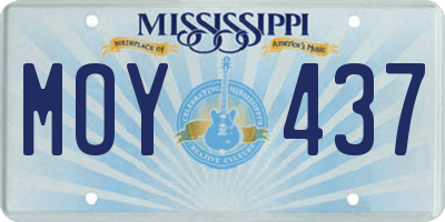 MS license plate MOY437