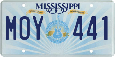 MS license plate MOY441
