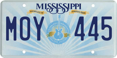 MS license plate MOY445