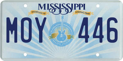 MS license plate MOY446