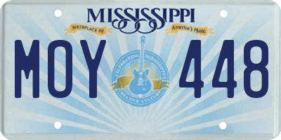 MS license plate MOY448