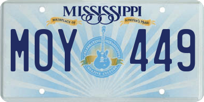 MS license plate MOY449