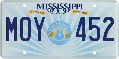 MS license plate MOY452