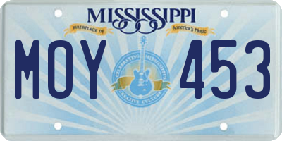 MS license plate MOY453
