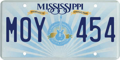 MS license plate MOY454