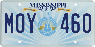 MS license plate MOY460