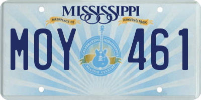 MS license plate MOY461