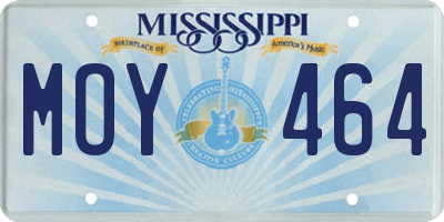 MS license plate MOY464