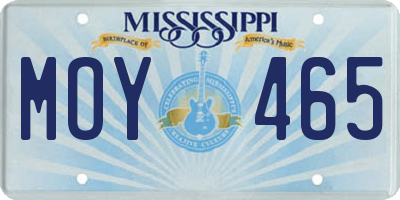 MS license plate MOY465