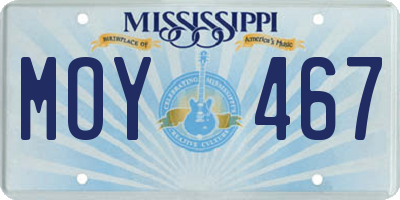MS license plate MOY467