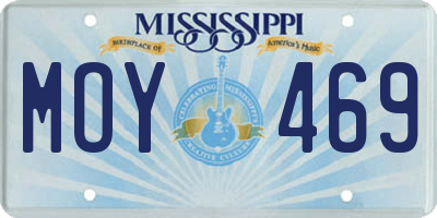 MS license plate MOY469