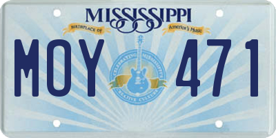 MS license plate MOY471